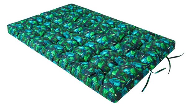Polštář na zahradní houpačku POLA 100 cm oxford, modré listí