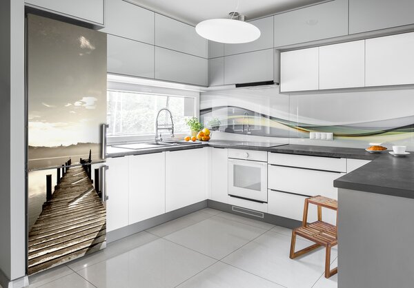 Samolepící nálepka na ledničku Dřevěné molo FridgeStick-70x190-f-64244161