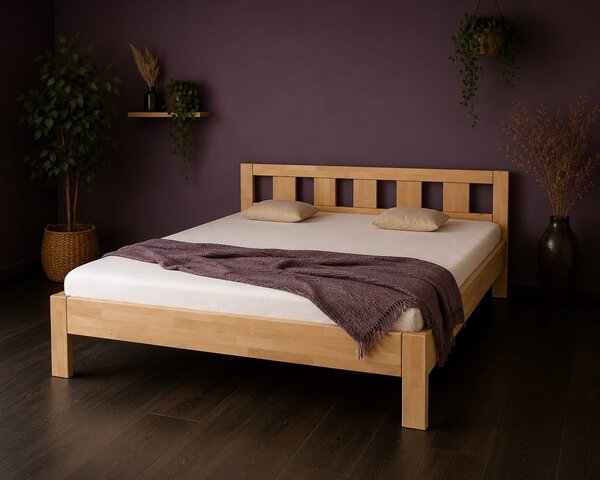 JITKA - postel masiv buk 4cm /160*180x200/, Rozměr: 180, Povrchová úprava: přírodní-olejovosk, rošt: bez roštu, Výška hlavového čela: 85, Druh spárovky: cink