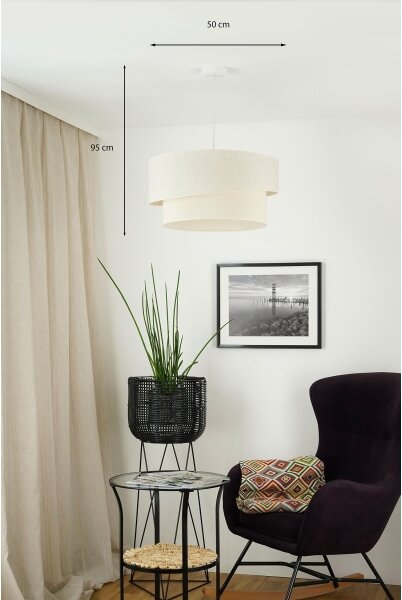Brilagi - Lustr na lanku SHINE 1xE27/15W/230V pr. 50 cm krémová