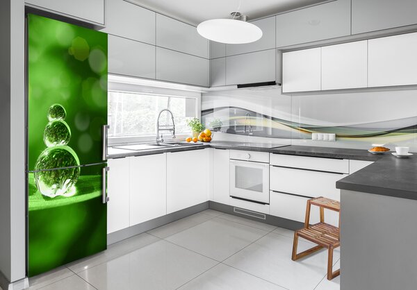 Nálepka fototapeta Kapky na trávě FridgeStick-70x190-f-64618393