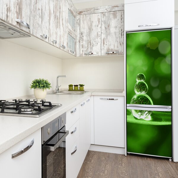 Nálepka fototapeta Kapky na trávě FridgeStick-70x190-f-64618393