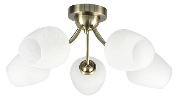 Přisazený lustr ZINA 5xE27/40W/230V mosaz/bílá