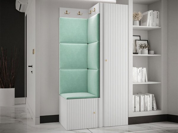 Předsíňová sestava Towiro Slim XXV, Barva: bílá, Barva látek:: Abriamo 06 5903211370878