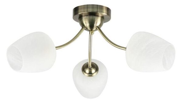 Přisazený lustr ZINA 3xE27/40W/230V mosaz/bílá