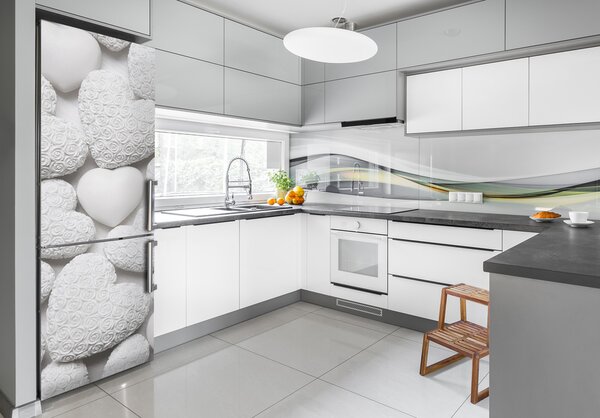Nálepka tapeta na ledničku Bílé pozadí srdce FridgeStick-70x190-f-65306727