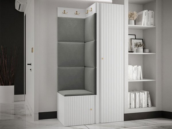 Předsíňová sestava Towiro Slim XXV, Barva: bílá, Barva látek:: Abriamo 06 5903211370878