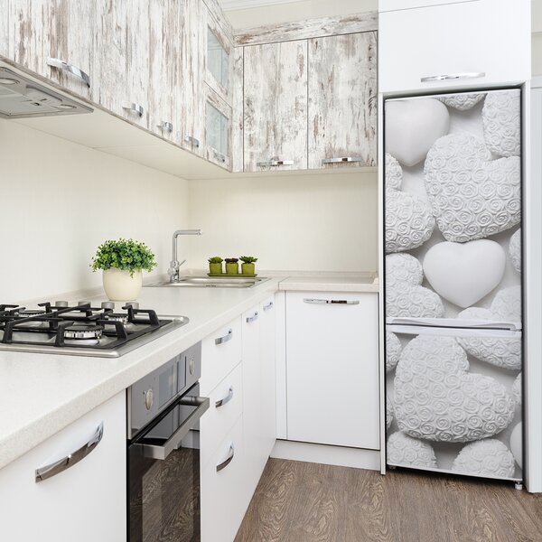 Nálepka tapeta na ledničku Bílé pozadí srdce FridgeStick-70x190-f-65306727