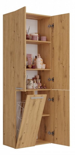 Koupelnová skříňka s košem na prádlo ATSO 1 - dub artisan