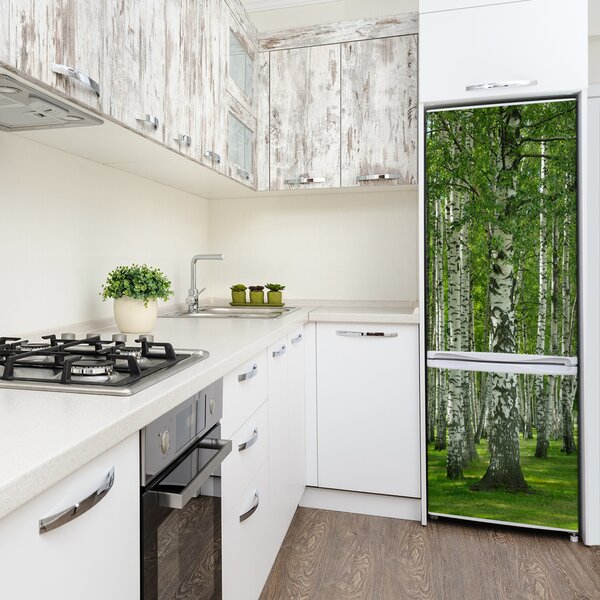 Nálepka fototapeta na ledničku Břízový les FridgeStick-70x190-f-65572526