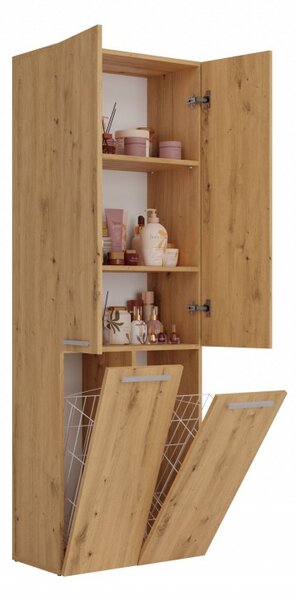 Koupelnová skříňka s košem na prádlo ATSO 2 - dub artisan