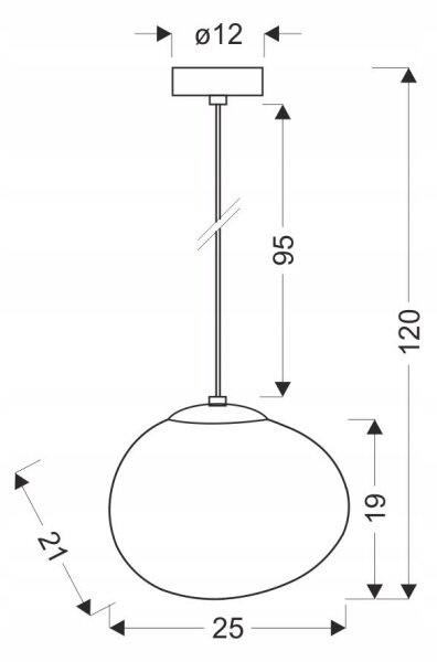 Lustr na lanku STONES 1xE27/40W/230V pr. 25 cm