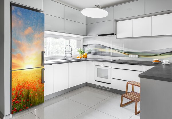 Nálepka na ledničku Příroda pole máků FridgeStick-70x190-f-65829661