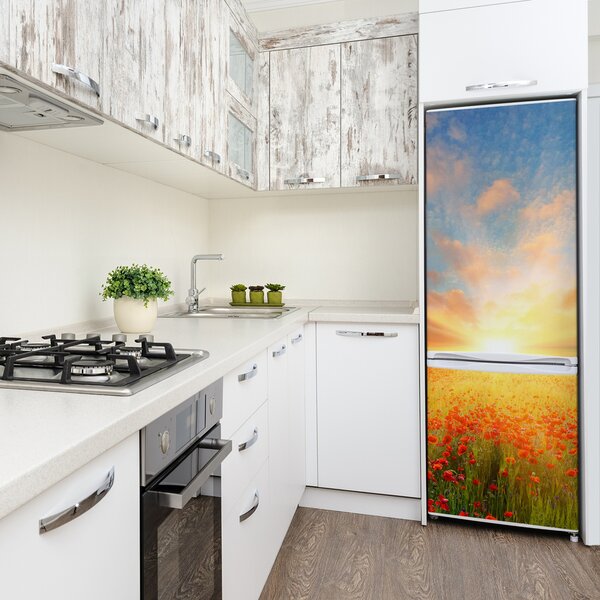 Nálepka na ledničku Příroda pole máků FridgeStick-70x190-f-65829661