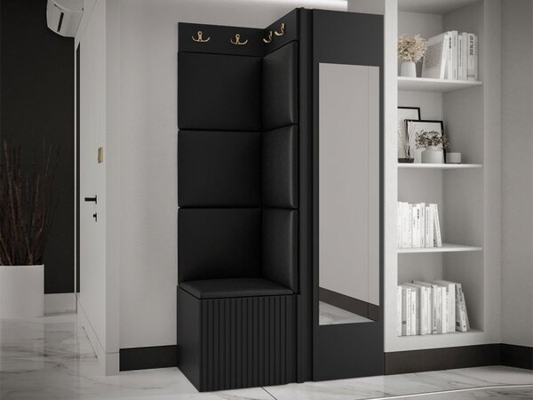 Předsíňová sestava Towiro Slim XXVI, Barva: černá, Barva látek:: ekokůže Soft 011 (černá) 5903211222382