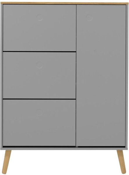 Matně šedý lakovaný nástěnný botník Tenzo Dot 94 x 24 cm