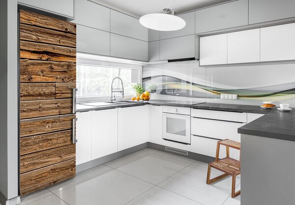 Nálepka tapeta na ledničku Dřevěná stěna FridgeStick-70x190-f-66931848