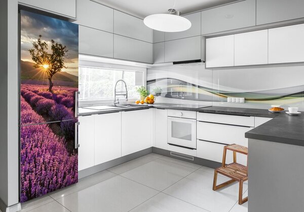 Nálepka fototapeta na ledničku Pole levandule FridgeStick-70x190-f-67085325