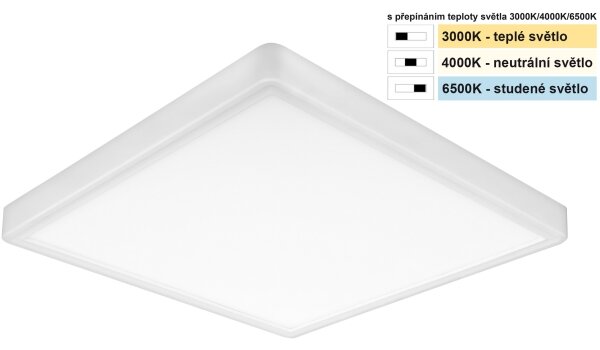 Top Light -LED Stropní svítidlo REVIT LED/24W/230V 3000/4000/6500K 30x30 cm bílá