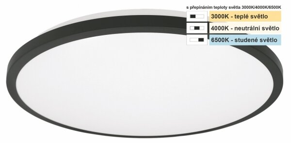 Top Light - LED Koupel. stropní svítidlo ONYX LED/10W/230V IP44 pr. 29 cm černá