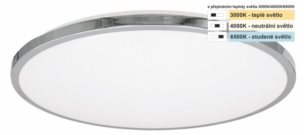 Top Light -LED Koupel. stropní svítidlo SILVER LED/18W/230V IP44 pr. 34 cm chrom