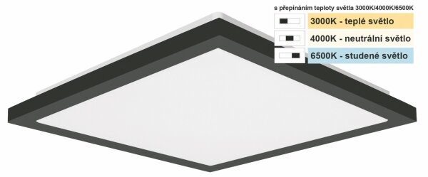 Top Light -LED Koupel. stropní svítidlo ONYX LED/10W/230V IP44 28x28 cm černá