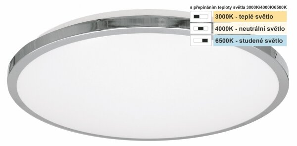 Top Light -LED Koupel. stropní svítidlo SILVER LED/10W/230V IP44 pr. 29 cm chrom