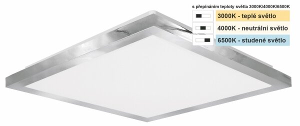 Top Light -LED Koupel. stropní svítidlo SILVER LED/10W/230V IP44 28x28 cm chrom
