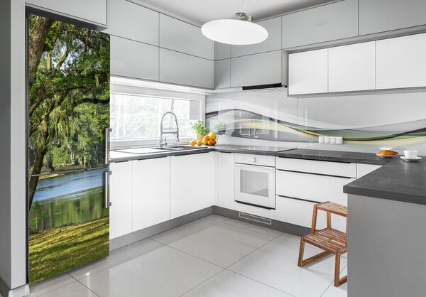 Nálepka tapeta na ledničku Jezero v parku FridgeStick-70x190-f-67926921