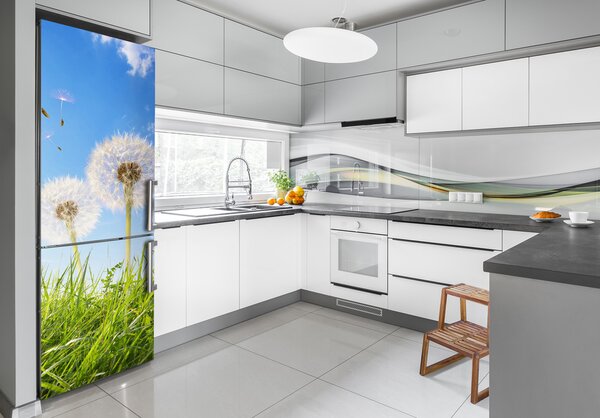 Nálepka fototapeta Pampelišky na louce FridgeStick-70x190-f-68283962