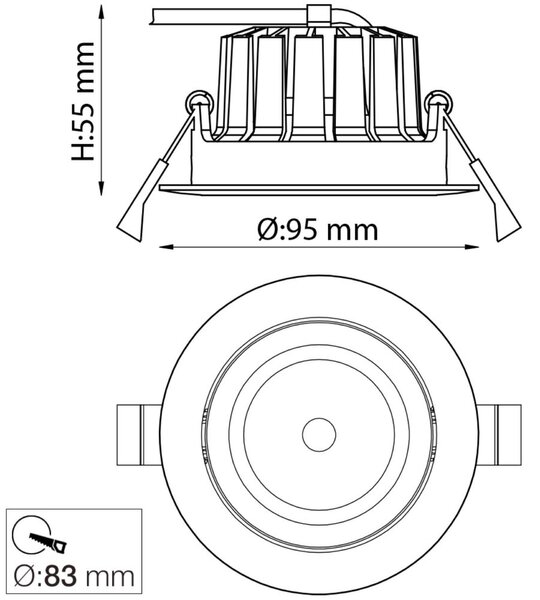 Svítidlo SLC DL04 R83 WH 650TED 927 IP54 36d