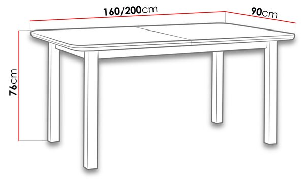 Rozkládací kuchyňský stůl 160x90 cm BANGS 7 - bílý