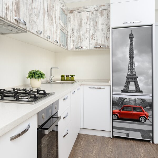 Tapeta nálepka na ledničku Eiffelova věž auto FridgeStick-70x190-f-68974310