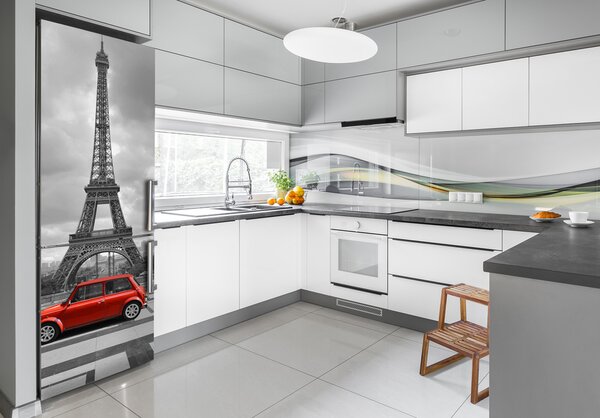 Tapeta nálepka na ledničku Eiffelova věž auto FridgeStick-70x190-f-68974310