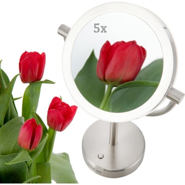 Sencor - Kosmetické zrcátko s LED podsvícením LED/5W/230V nerez