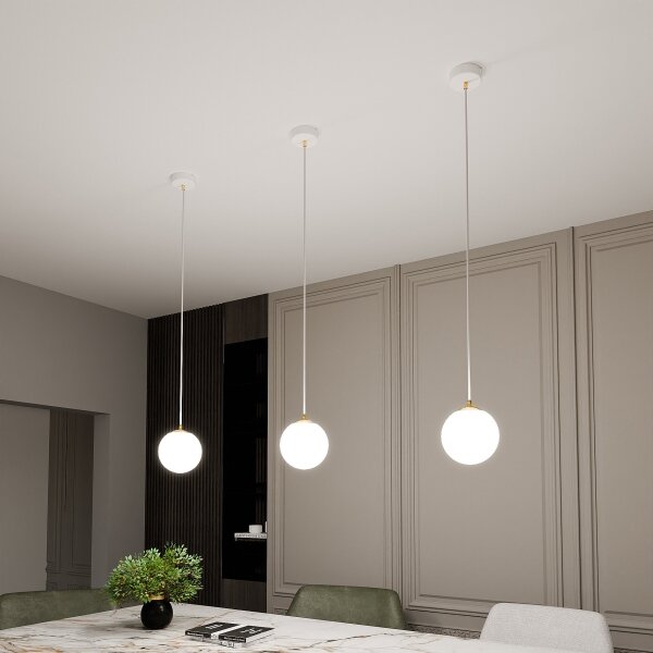 Lustr na lanku ROYAL 1xE14/10W/230V pr. 14 cm bílá