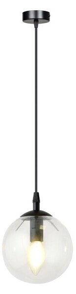 Lustr na lanku COSMO 1xE14/10W/230V pr. 14 cm černá/čirá