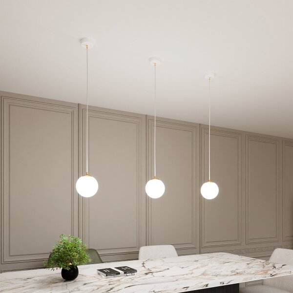 Lustr na lanku ROYAL 1xE14/10W/230V pr. 14 cm bílá
