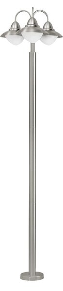 EGLO Venkovní trojramenné podlahové svítidlo SIDNEY, stříbrné, 220cm 83971