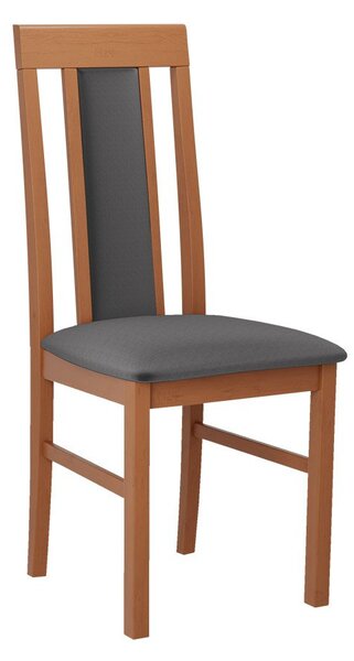 Dřevěná jídelní židle s látkovým potahem DANBURY 2 - olše / tmavá šedá