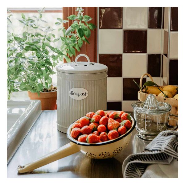 Plechový kompostér Natur Avfall Beige 25x17 cm Strömshaga