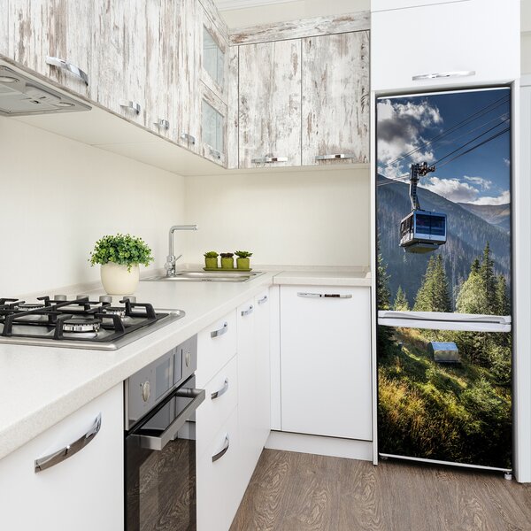 Nálepka tapeta na ledničku Horská lanovka FridgeStick-70x190-f-70468404