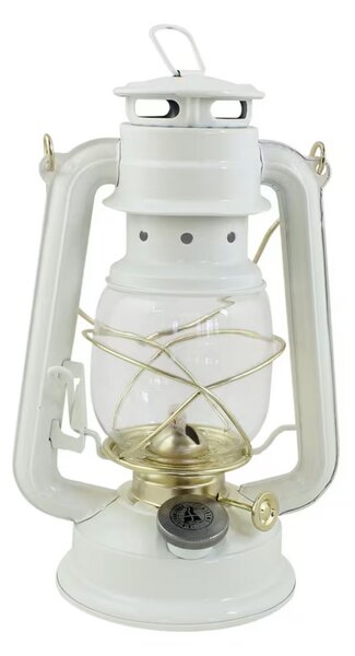 Petrolejová lampa Hurricane White Brass 24 cm Strömshaga