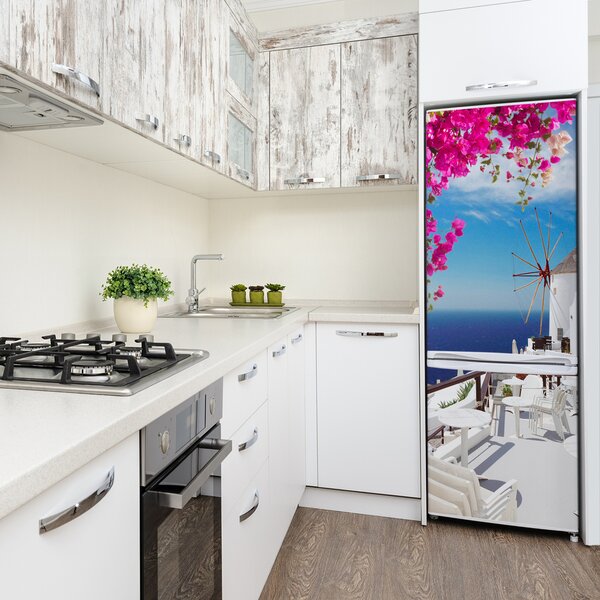 Tapeta nálepka na ledničku Santorini Řecko FridgeStick-70x190-f-70629970