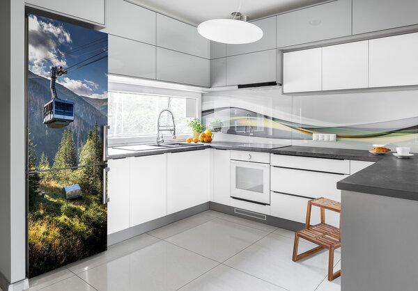 Nálepka tapeta na ledničku Horská lanovka FridgeStick-70x190-f-70468404