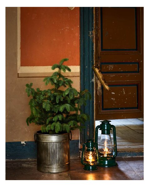 Petrolejová lampa Hurricane Green Brass 24 cm Strömshaga