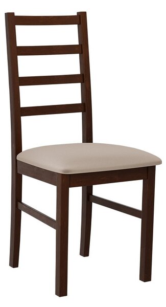 Dřevěná jídelní židle s látkovým potahem DANBURY 8 - ořech / béžová