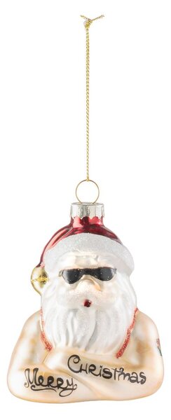 HANG ON Skleněná ozdoba Santa s tetováním