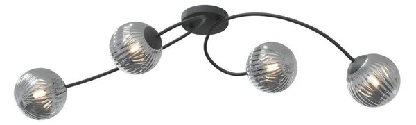 Přisazený lustr VIBRA 4xE14/10W/230V černá/šedá