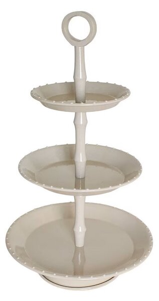 Kovový etažér Cake Stand Beige třípatrový Strömshaga